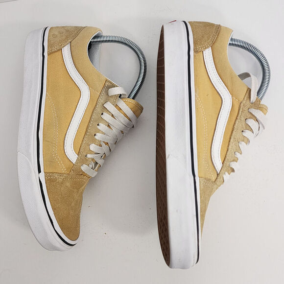 VANS Off The Wall Classic Low Old Skool Skate Yellow Mens Size 7.5 Womens Size 9 - Picture 4 of 8